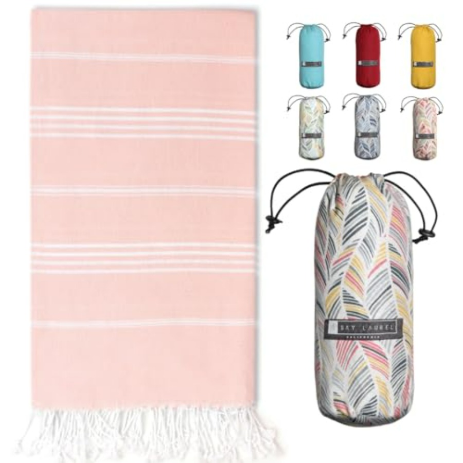 Beach Towel Large - Turkish Beach Towel with Travel Bag