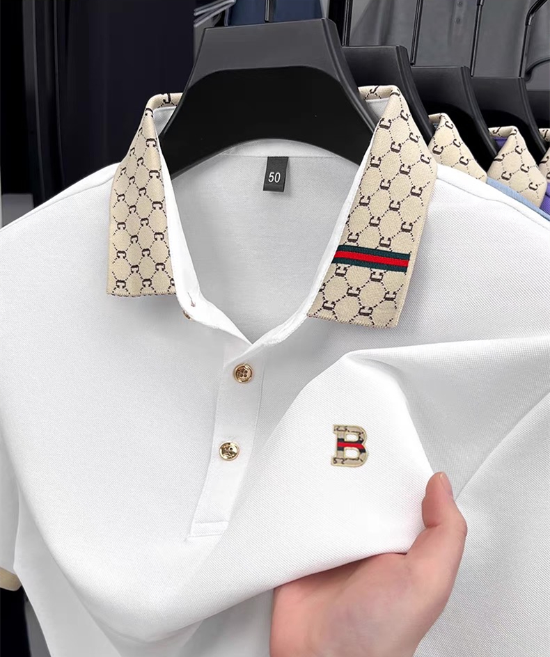 Polo Shirt Pique - Luxury brand B letter embossed short