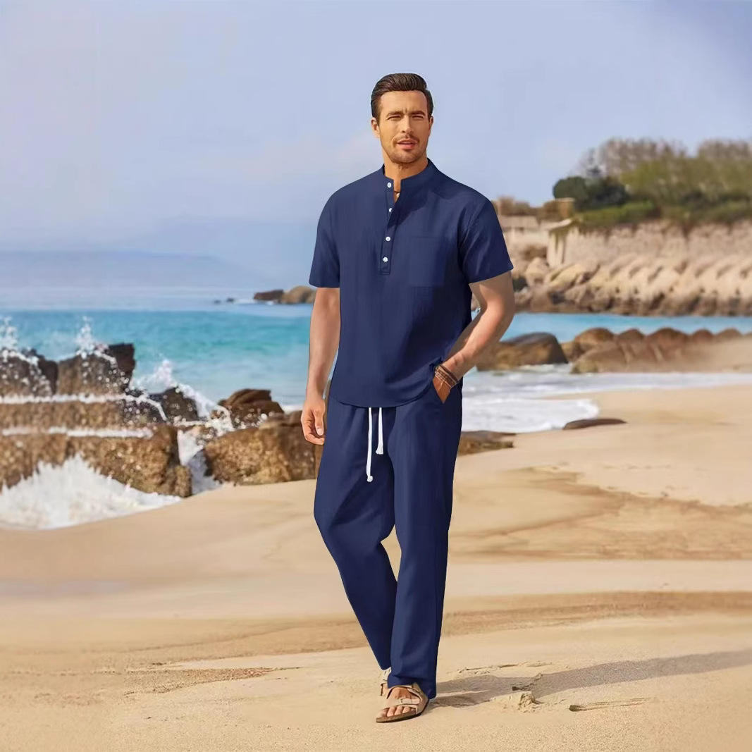 Loose Casual Cotton Linen Men' - Linen Shirt Breathable avis et prix