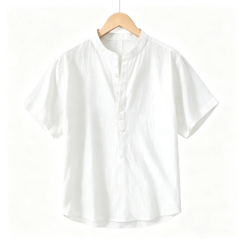 Summer Mens Short Sleeve Shirt - Linen Shirt Breathable avis et prix