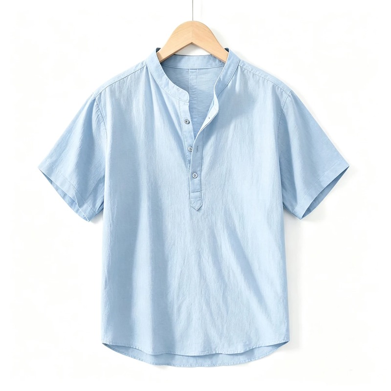 Summer Mens Short Sleeve Shirt - Linen Shirt Breathable avis et prix