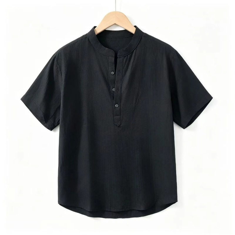 Summer Mens Short Sleeve Shirt - Linen Shirt Breathable avis et prix