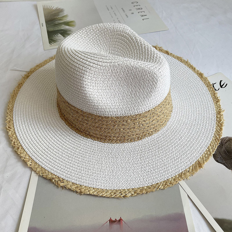 Fringed Brim Panama Hat Wide B - Bucket Hat Straw avis et prix