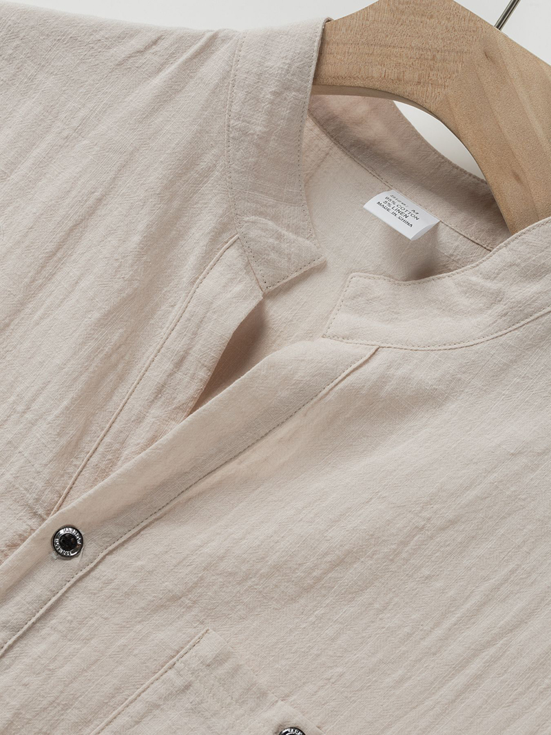 Men's Cotton Linen Henley Shir - Linen Shirt Breathable avis et prix