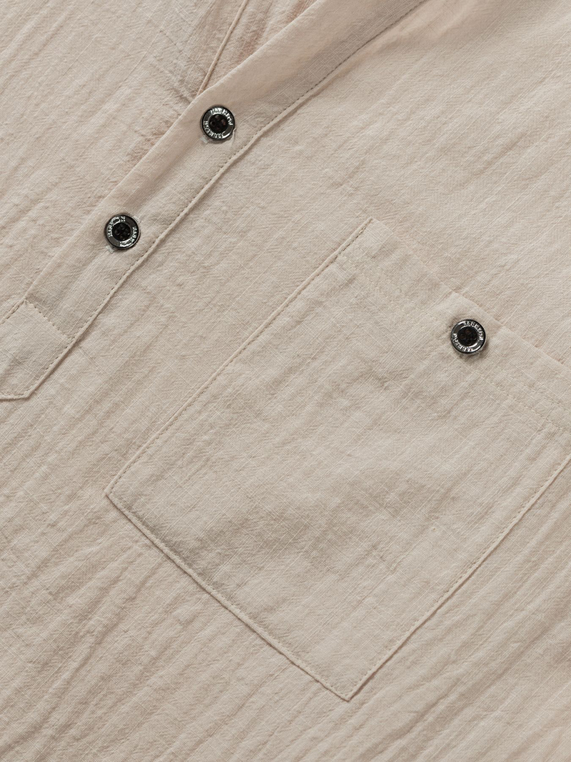 Men's Cotton Linen Henley Shir - Linen Shirt Breathable avis et prix