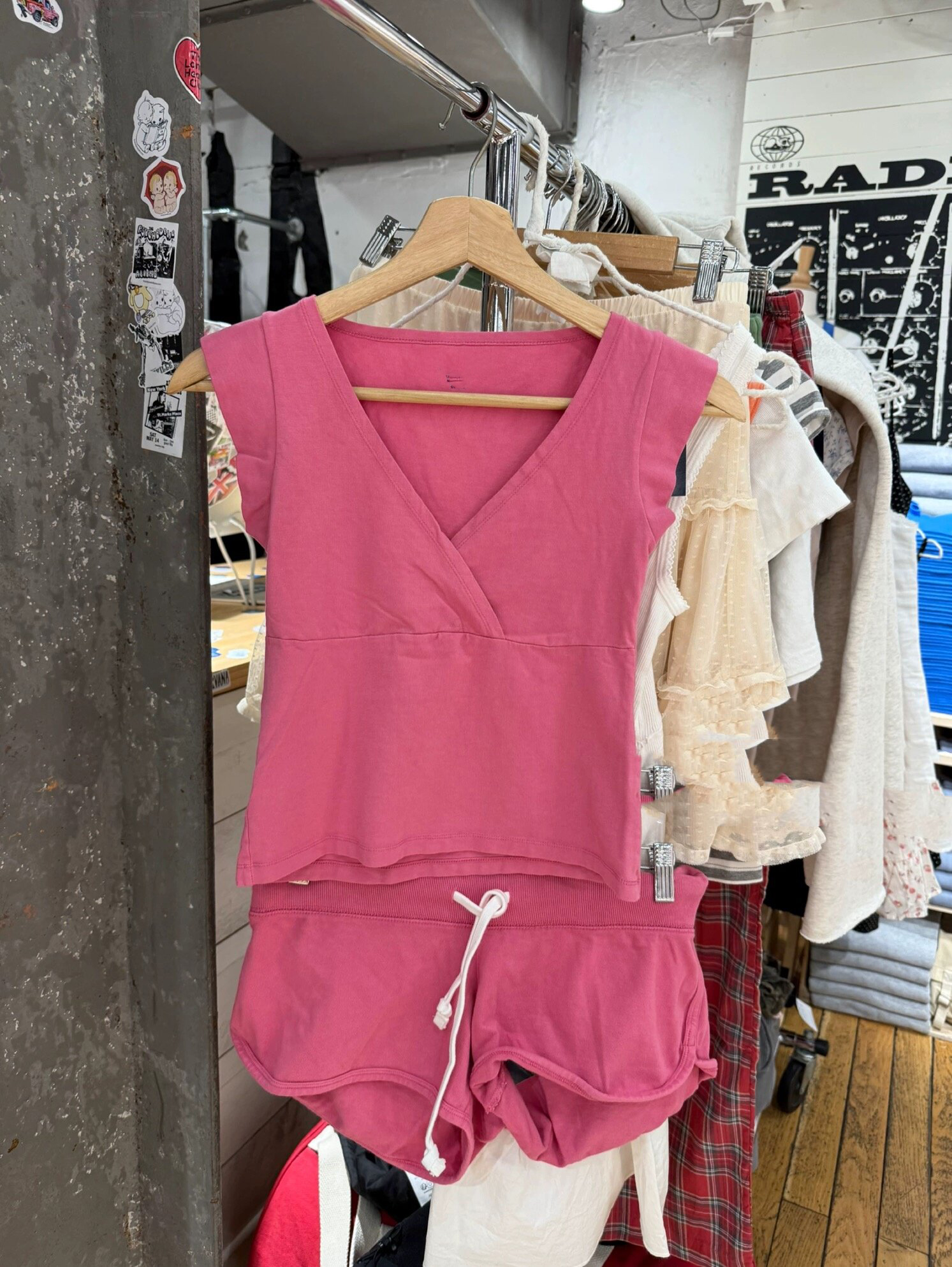 New Rose Pink Cotton Short Pan - Short Linen Drawstring avis et prix