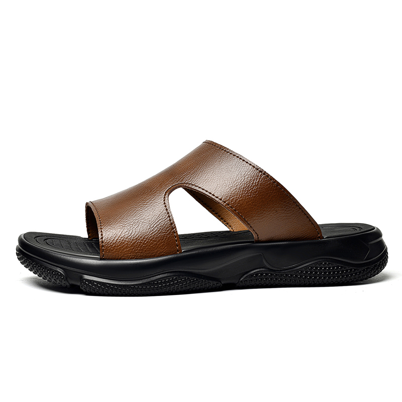 Men's Leather Slide Sandals No - Flip Flop Leather Men avis et prix