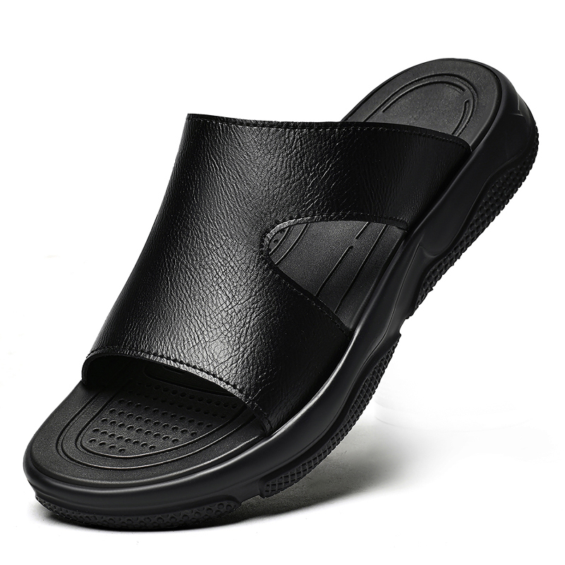 Men's Leather Slide Sandals No - Flip Flop Leather Men avis et prix