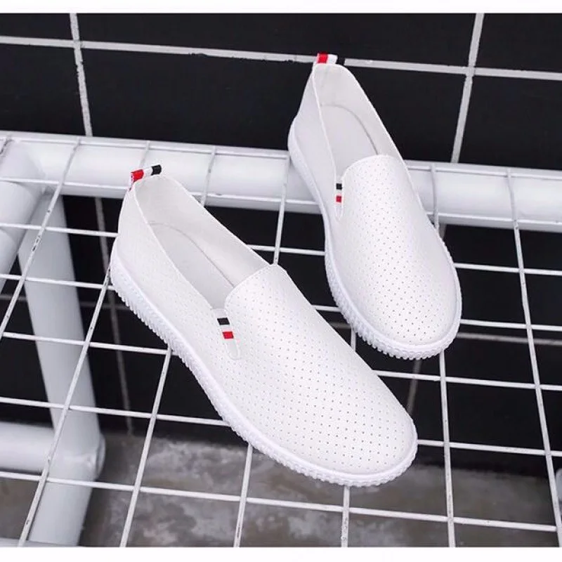 Women Sneakers White Flats Cut - Espadrille Slip On avis et prix