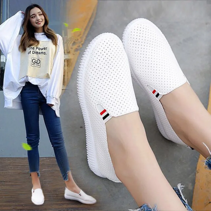 Women Sneakers White Flats Cut - Espadrille Slip On avis et prix