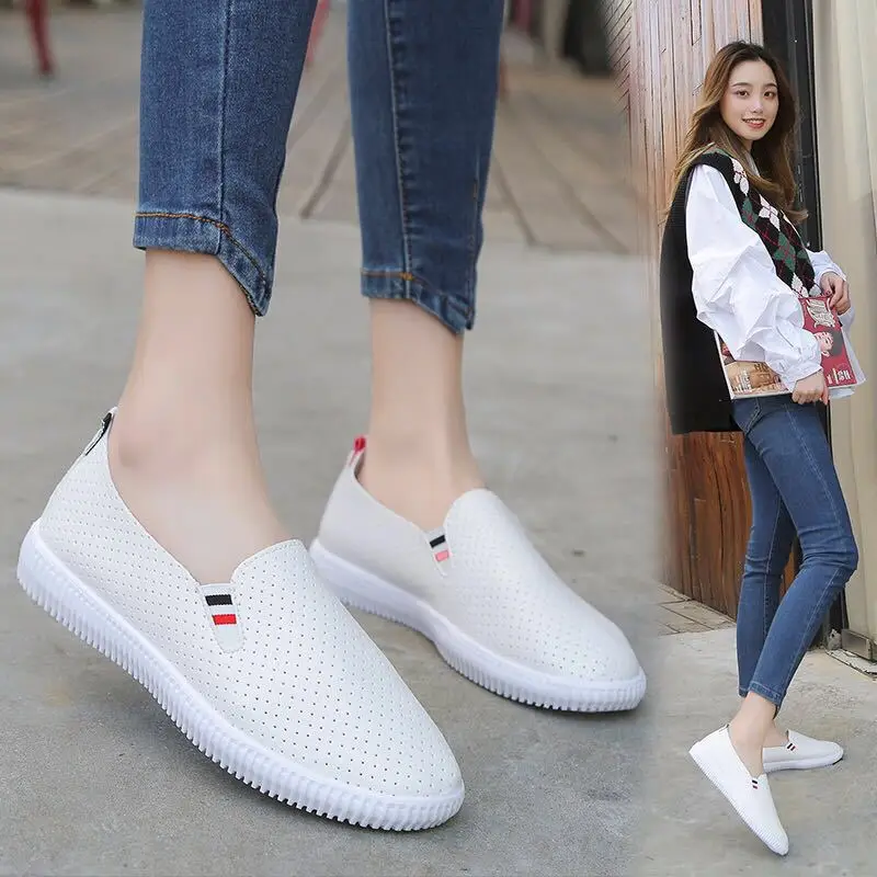 Women Sneakers White Flats Cut - Espadrille Slip On avis et prix