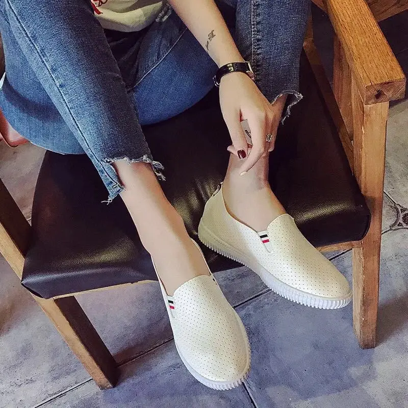Women Sneakers White Flats Cut - Espadrille Slip On avis et prix