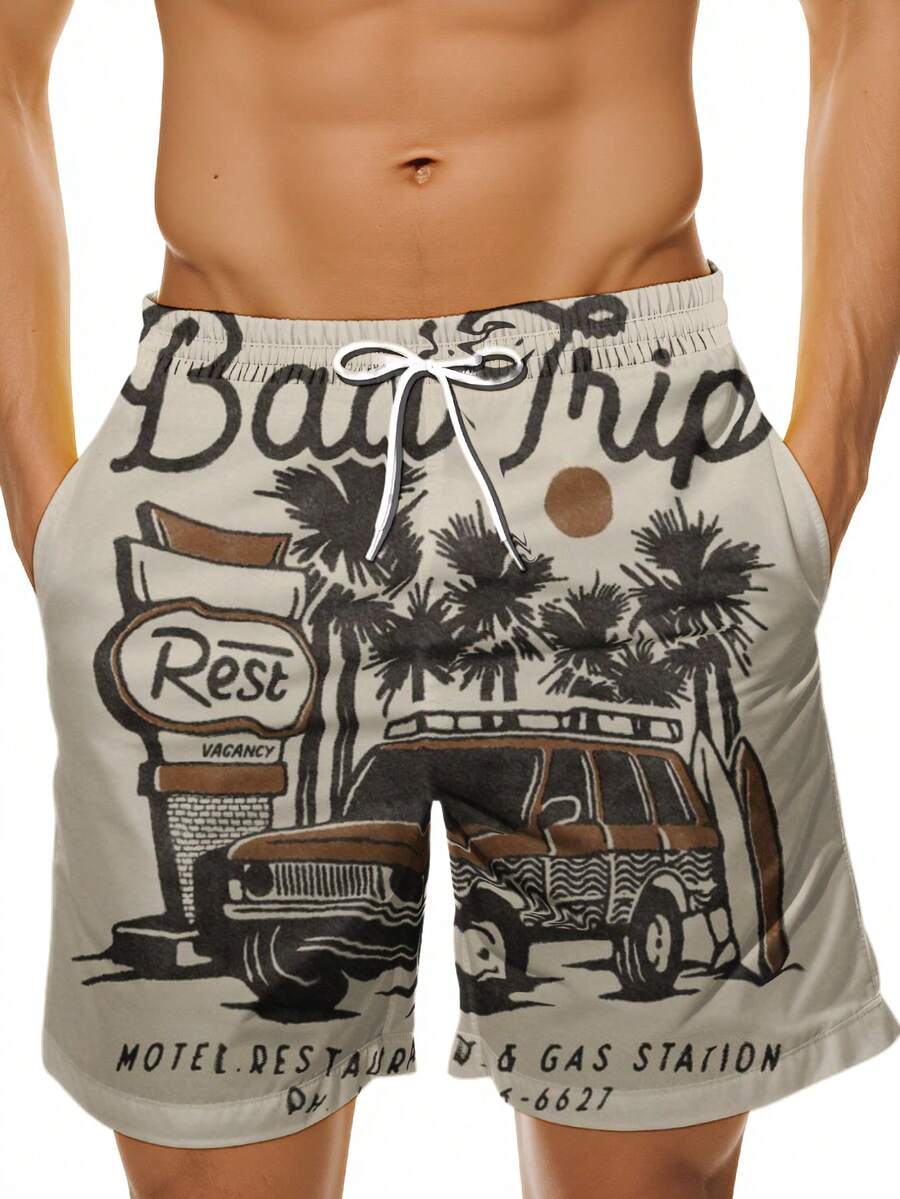 Mens Beach Trip Print Board Sh - Swim Trunk Quick Dry avis et prix