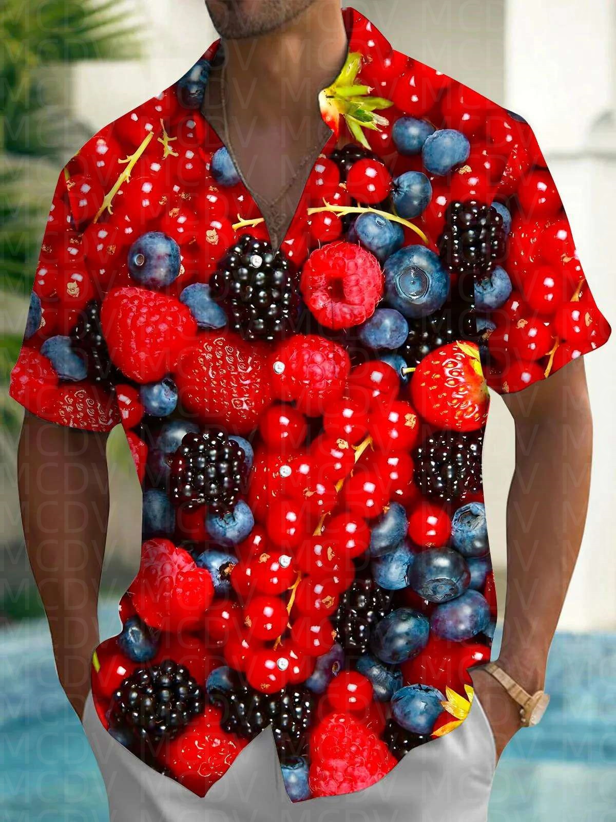 Cute Pattern Men's Hawaiian Sh - Shirt Camp Collar avis et prix