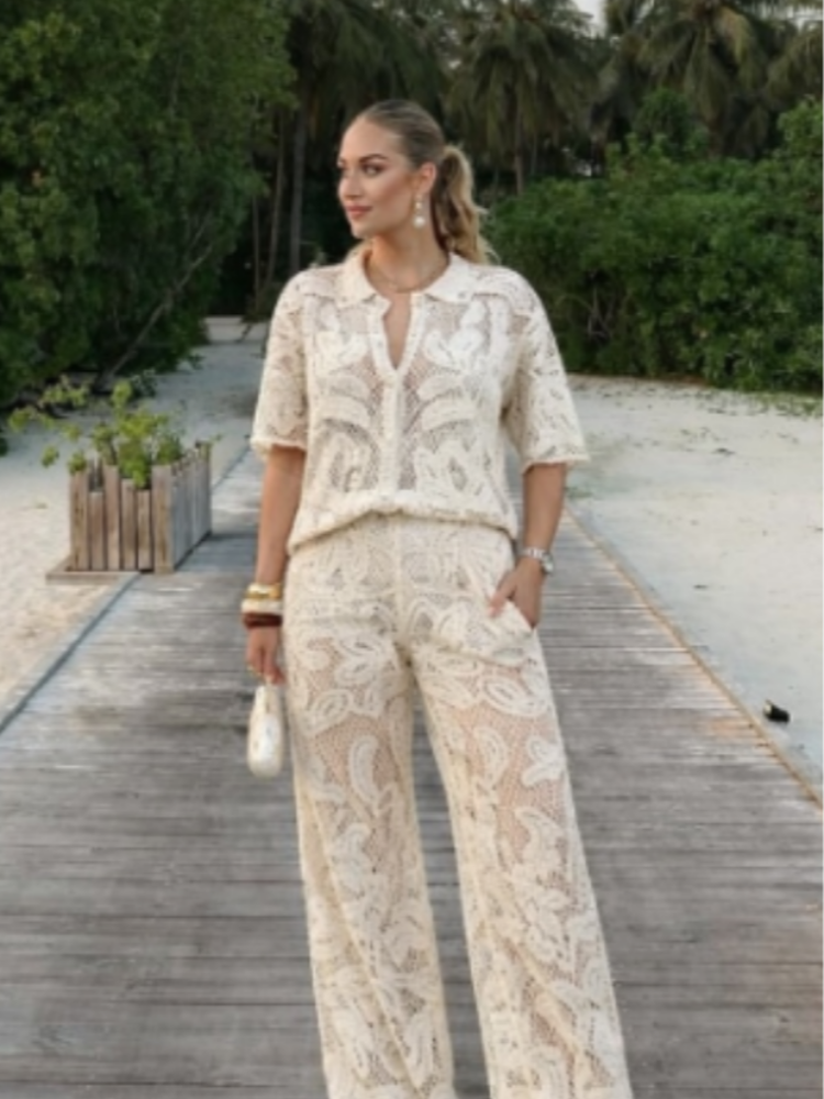 Women's Stylish 2 Piece Set Cr - Resort Shirt Floral avis et prix