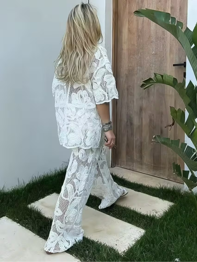 Women's Stylish 2 Piece Set Cr - Resort Shirt Floral avis et prix