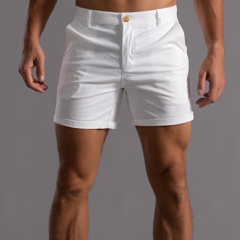 Men Slim Fit Chino Shorts Roll - Shorts Chino Slim avis et prix