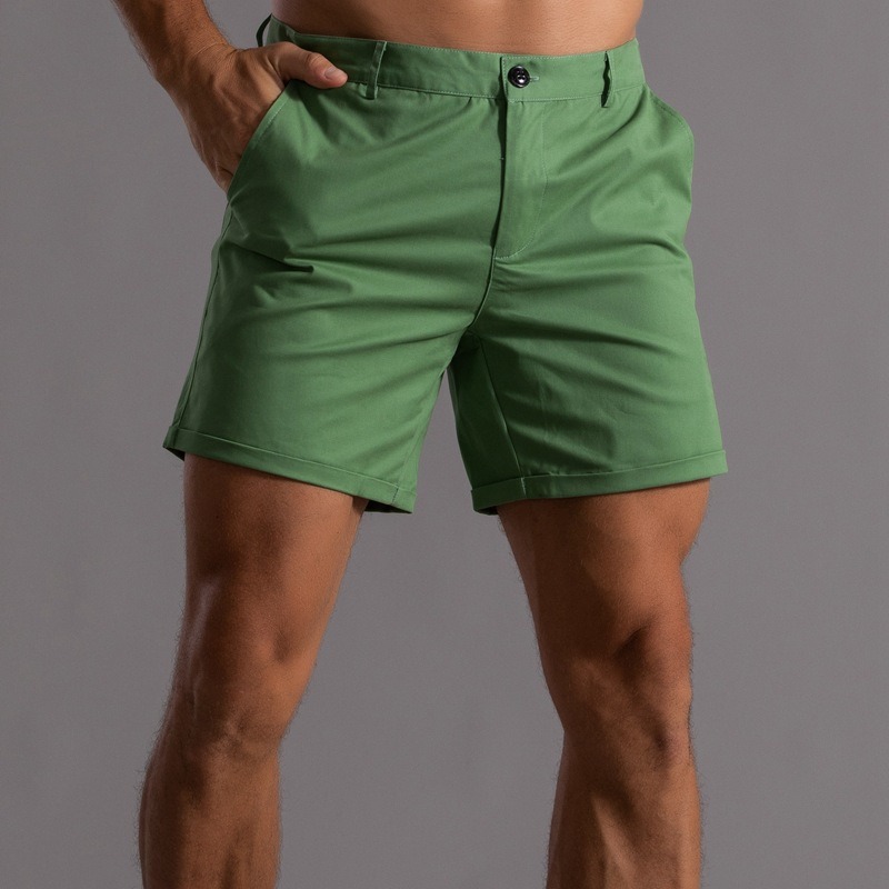 Men Slim Fit Chino Shorts Roll - Shorts Chino Slim avis et prix