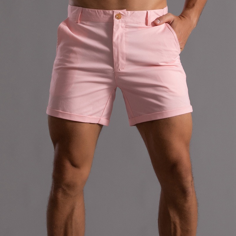Men Slim Fit Chino Shorts Roll - Shorts Chino Slim avis et prix