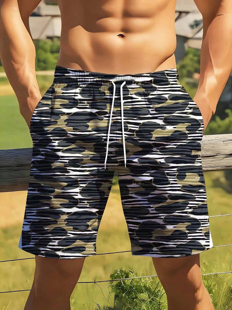 Mens Camouflage Print Swim Tru - Swim Trunk Quick Dry avis et prix