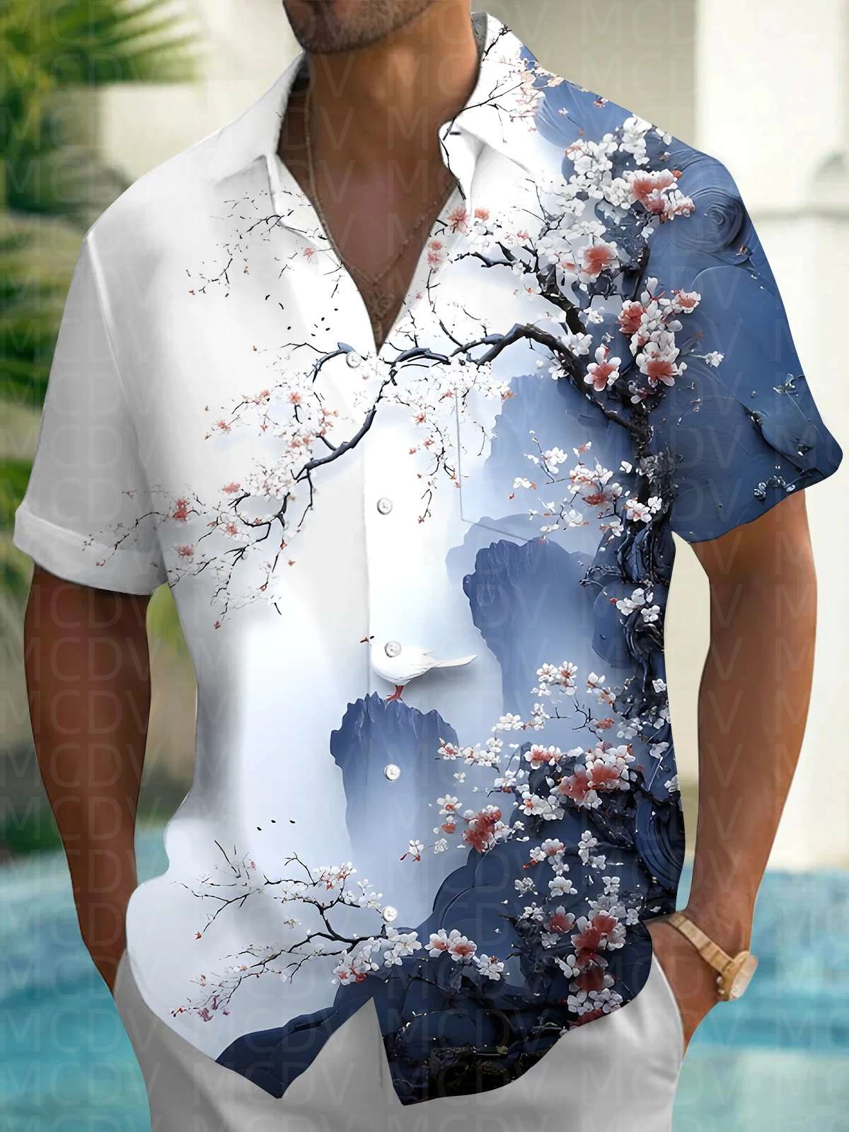 Sun Pattern Style Men's Hawaii - Shirt Camp Collar avis et prix