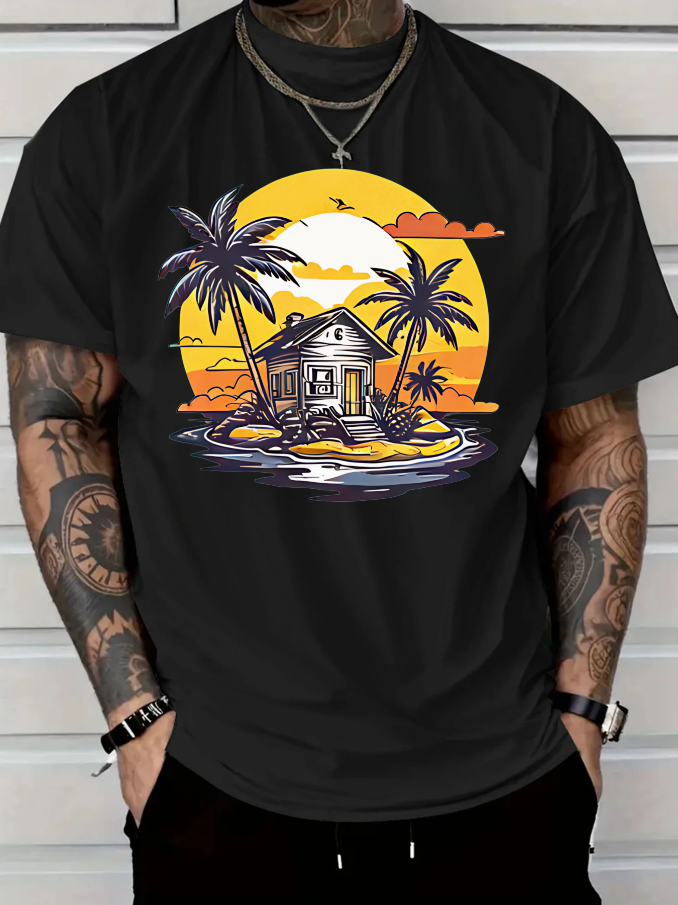 Men'S Cotton Casual T-Shirt Tr - Tee Graphic Print avis et prix