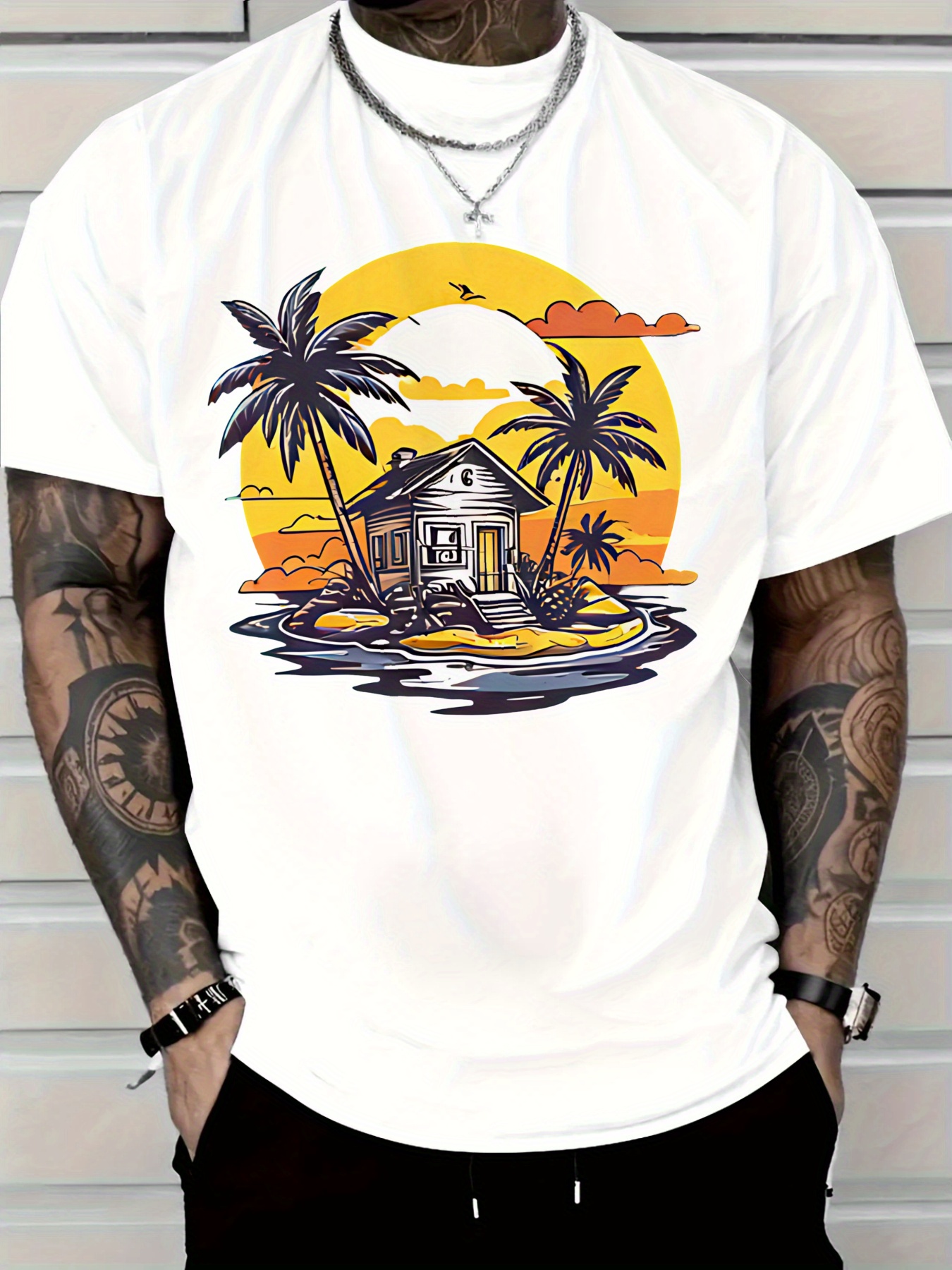 Men'S Cotton Casual T-Shirt Tr - Tee Graphic Print avis et prix