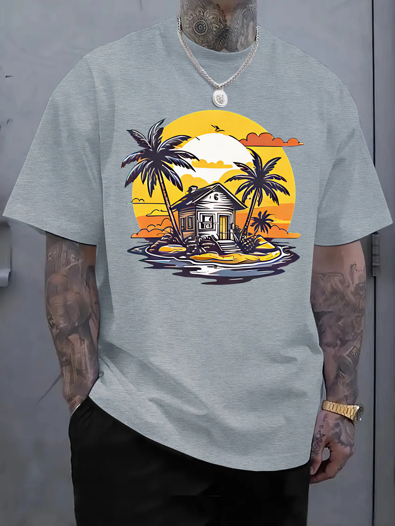 Men'S Cotton Casual T-Shirt Tr - Tee Graphic Print avis et prix