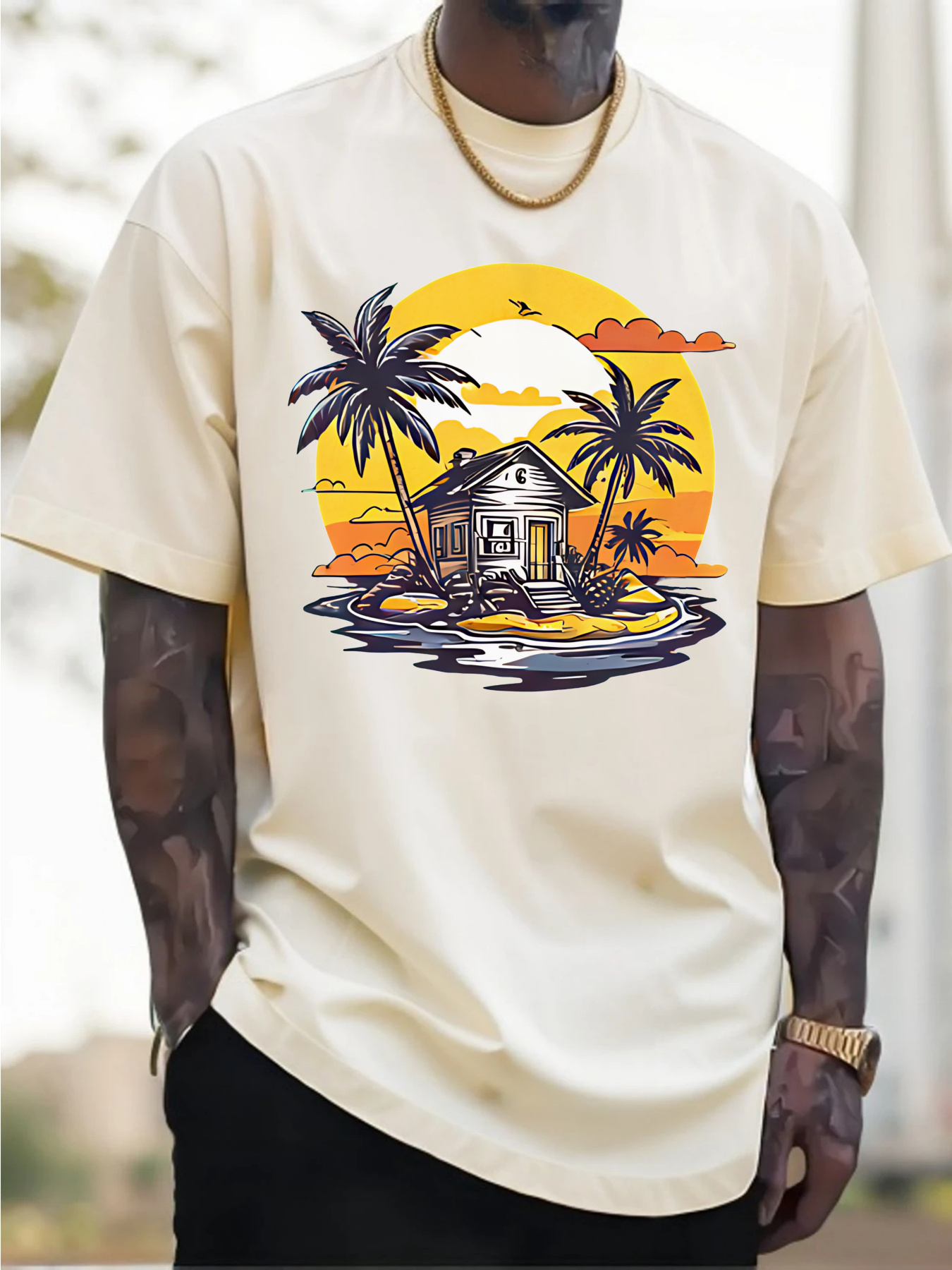 Men'S Cotton Casual T-Shirt Tr - Tee Graphic Print avis et prix