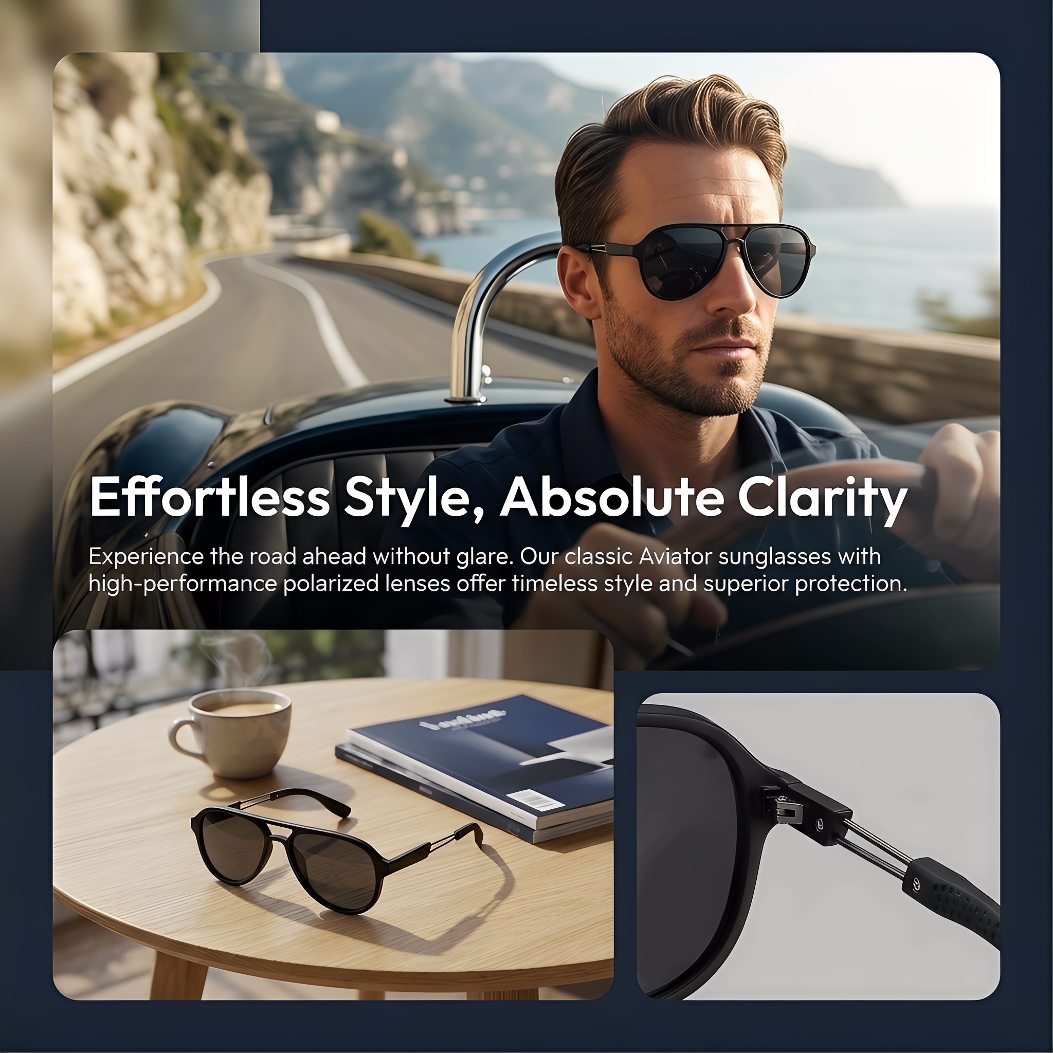 CHALK Men's Vintage Dual-Bridg - Sunglasses Aviator Polarized avis et prix