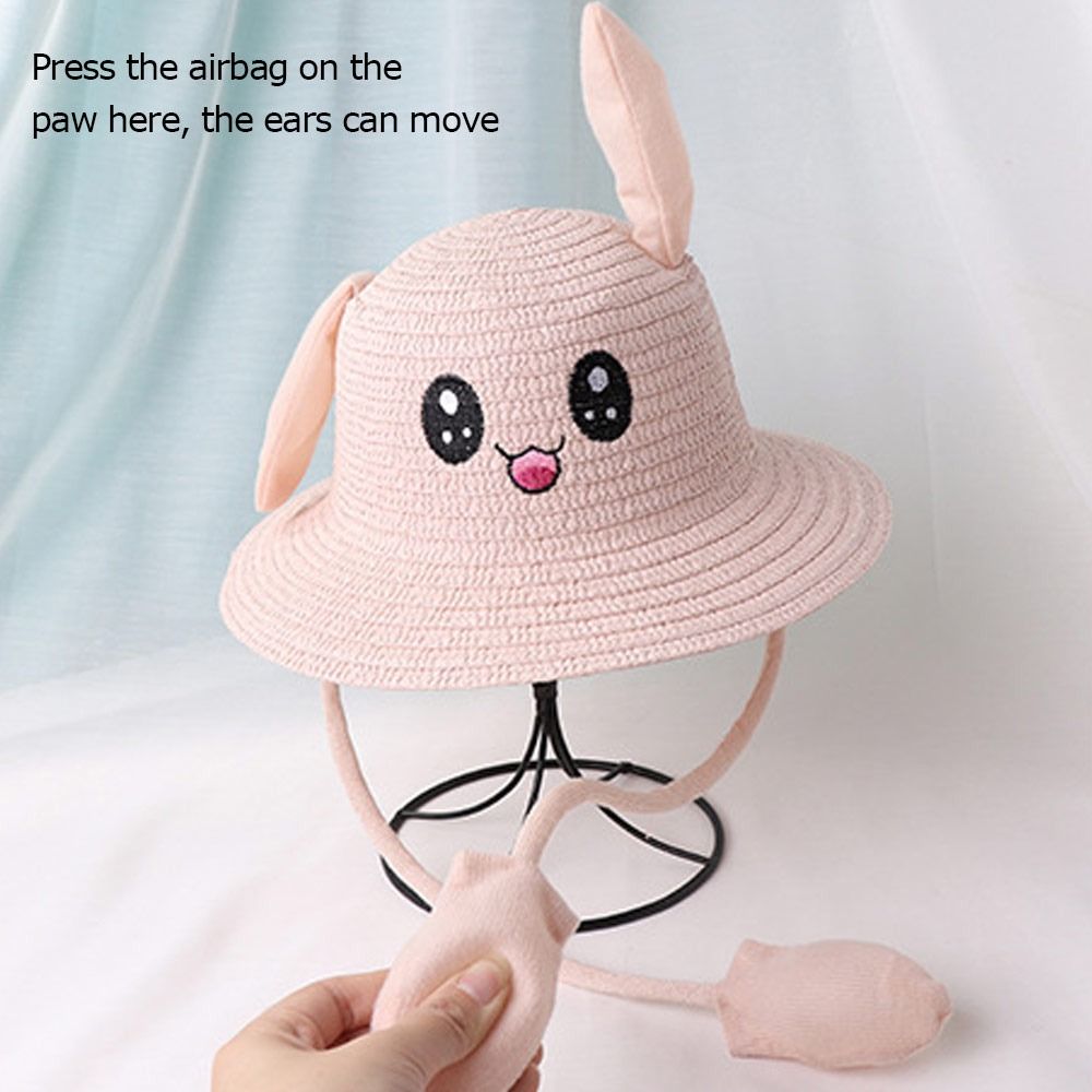 Summer Bucket Cap Moving Ears  - Bucket Hat Straw avis et prix