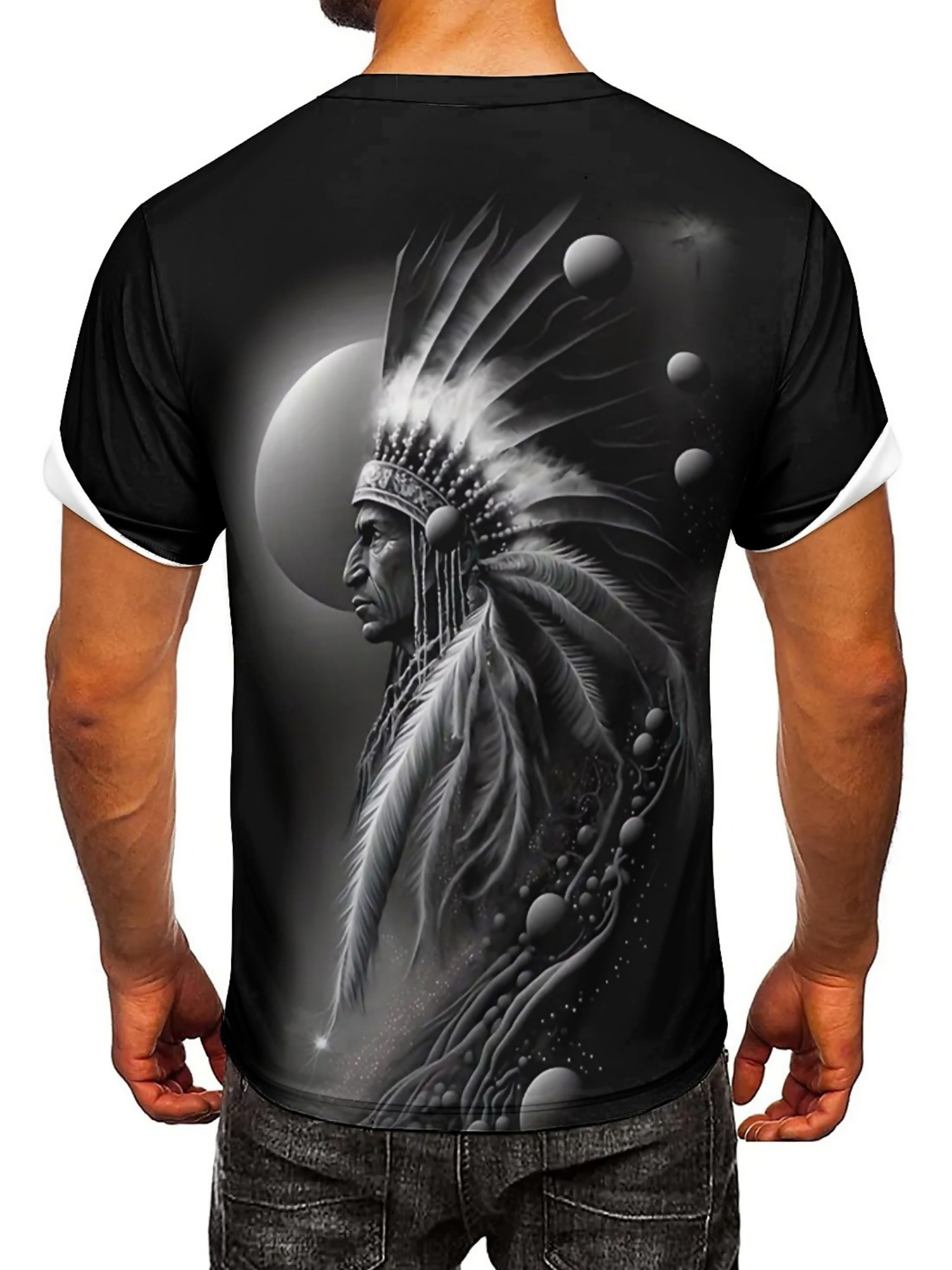 Men's 3D Printed Tribal Chieft - Tee Graphic Print avis et prix