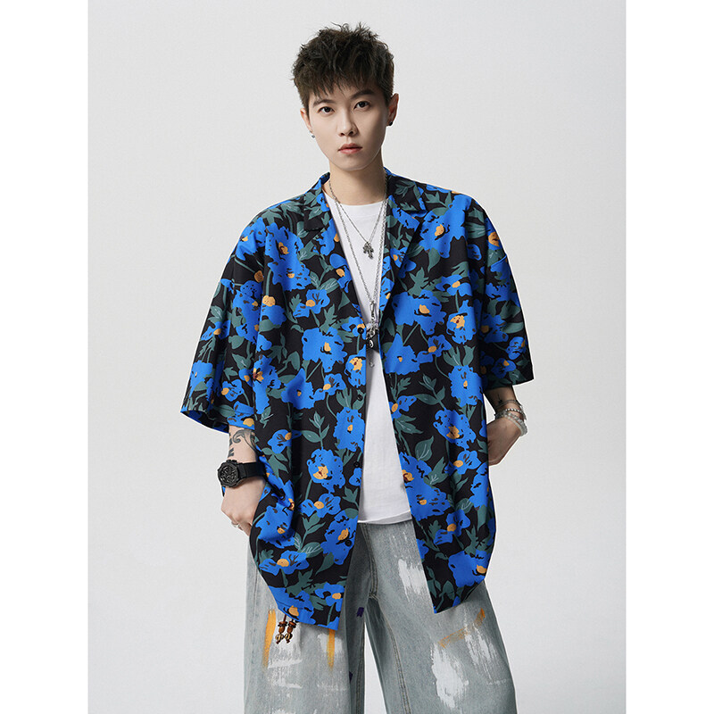 Summer Vintage Floral Print Lo - Resort Shirt Floral avis et prix