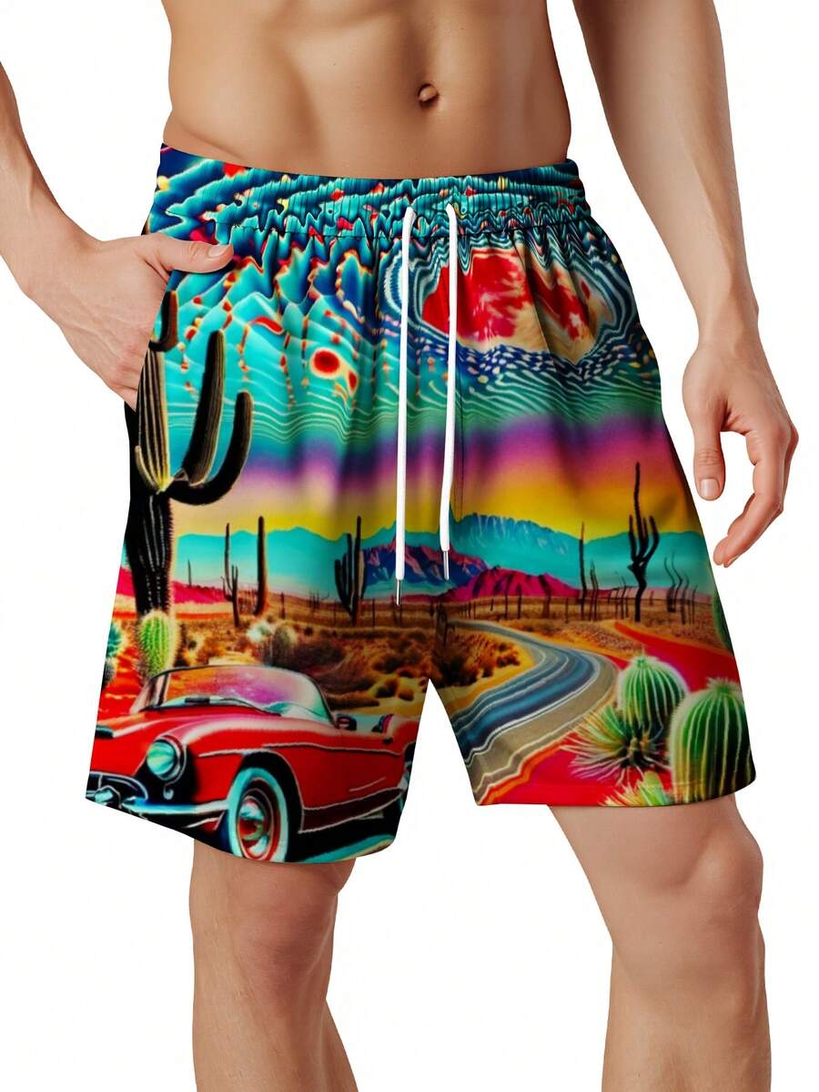 Mens Desert Scene Swim Trunks  - Swim Trunk Quick Dry avis et prix