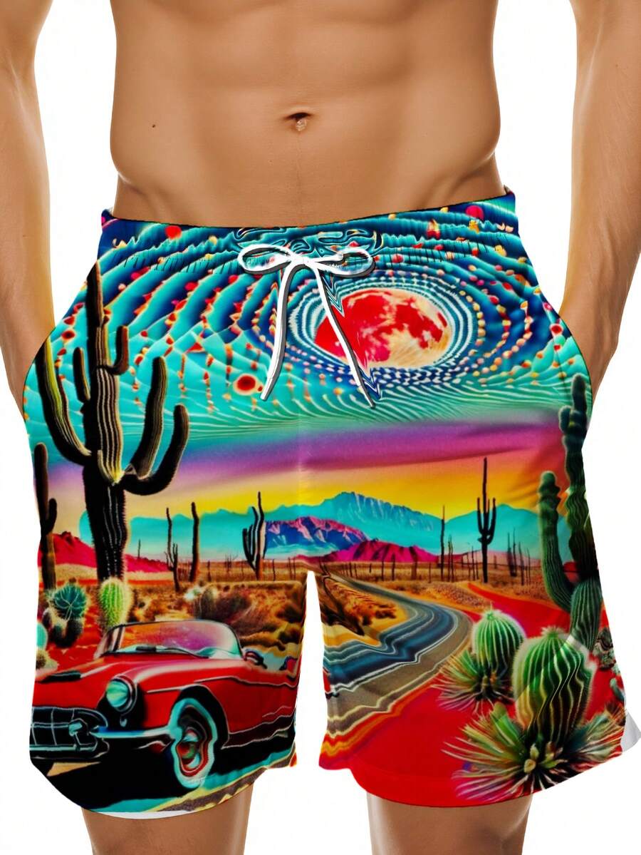 Mens Desert Scene Swim Trunks  - Swim Trunk Quick Dry avis et prix