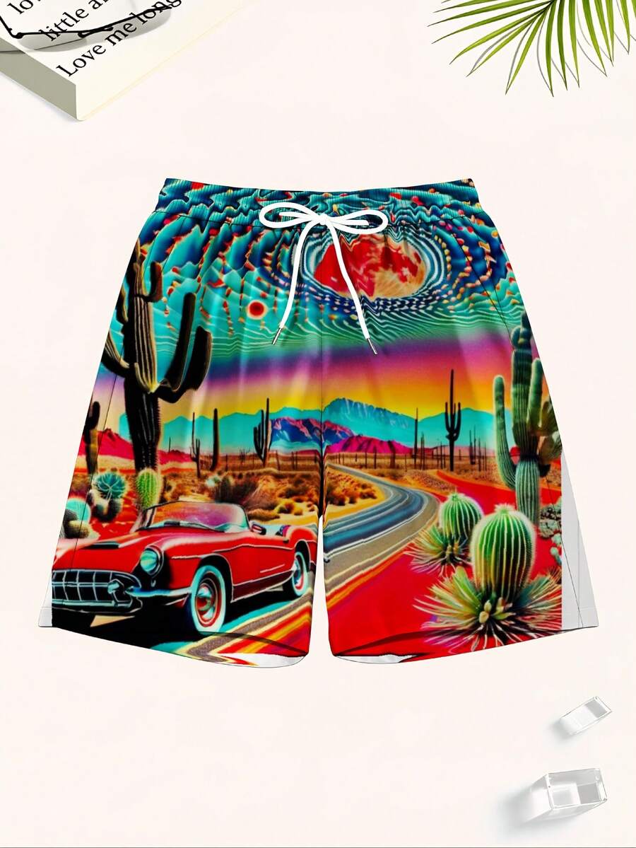 Mens Desert Scene Swim Trunks  - Swim Trunk Quick Dry avis et prix
