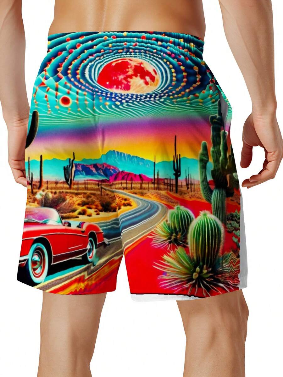 Mens Desert Scene Swim Trunks  - Swim Trunk Quick Dry avis et prix