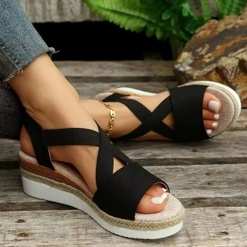 Women's Platform Wedge Sandals - Espadrille Slip On avis et prix