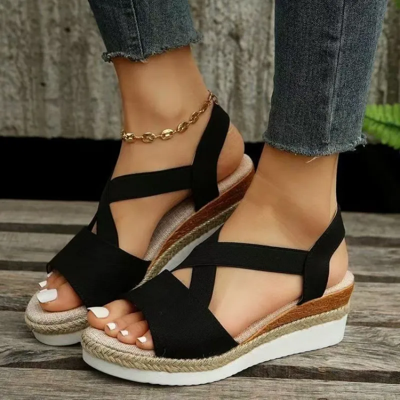 Women's Platform Wedge Sandals - Espadrille Slip On avis et prix