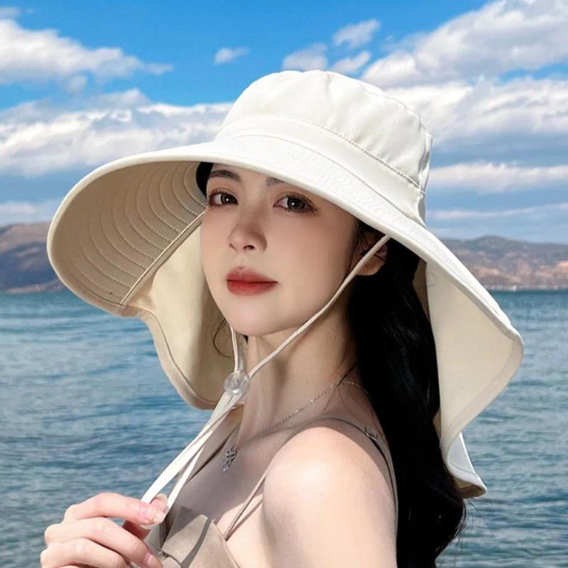 Outdoor UV Anti Neck Protectio - Bucket Hat Straw avis et prix