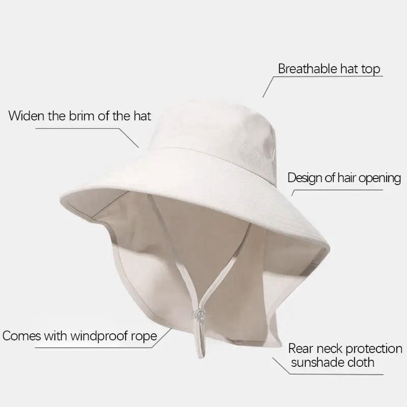 Outdoor UV Anti Neck Protectio - Bucket Hat Straw avis et prix