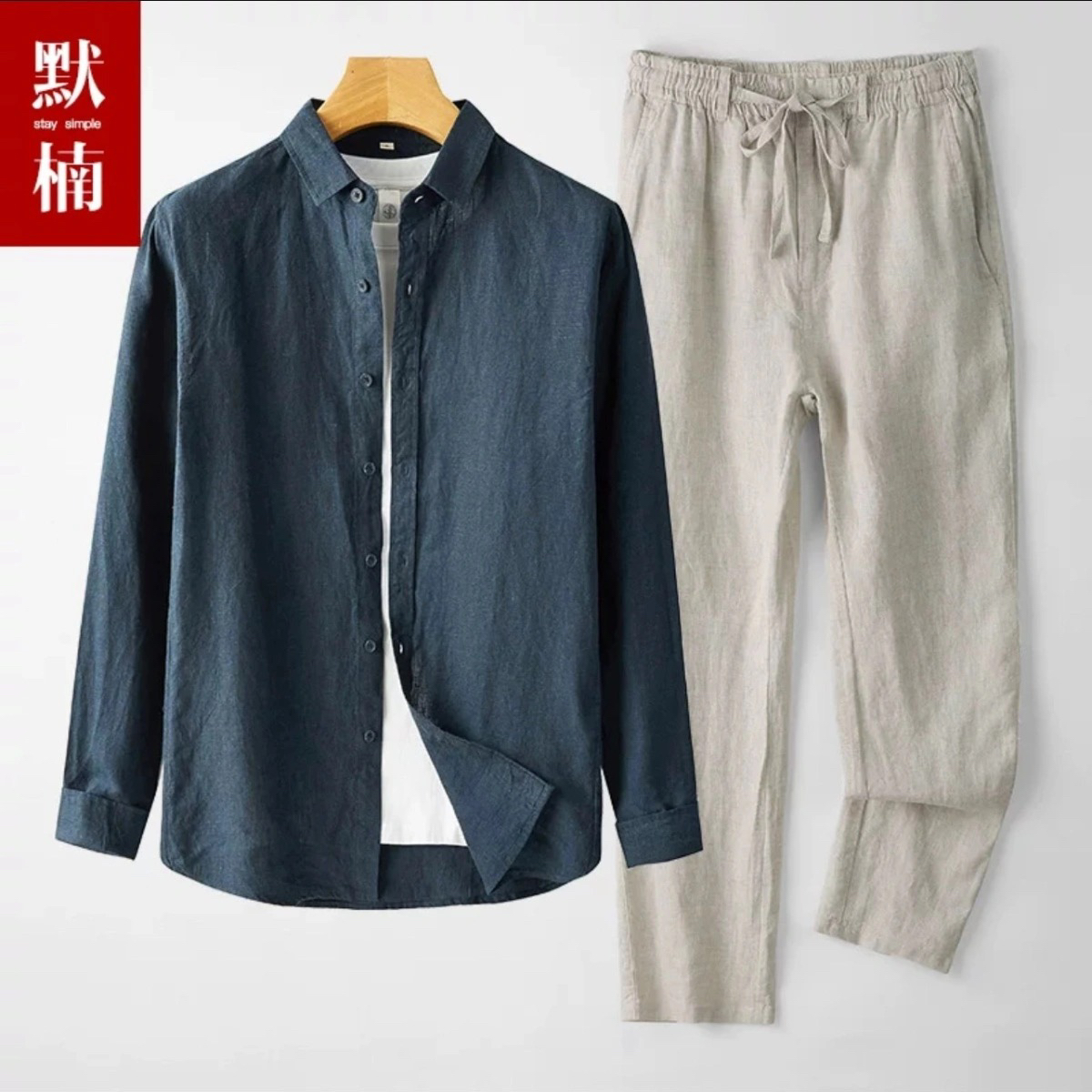 Spring New Men's Cotton Linen  - Linen Shirt Breathable avis et prix