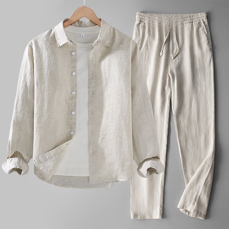 Spring New Men's Cotton Linen  - Linen Shirt Breathable avis et prix