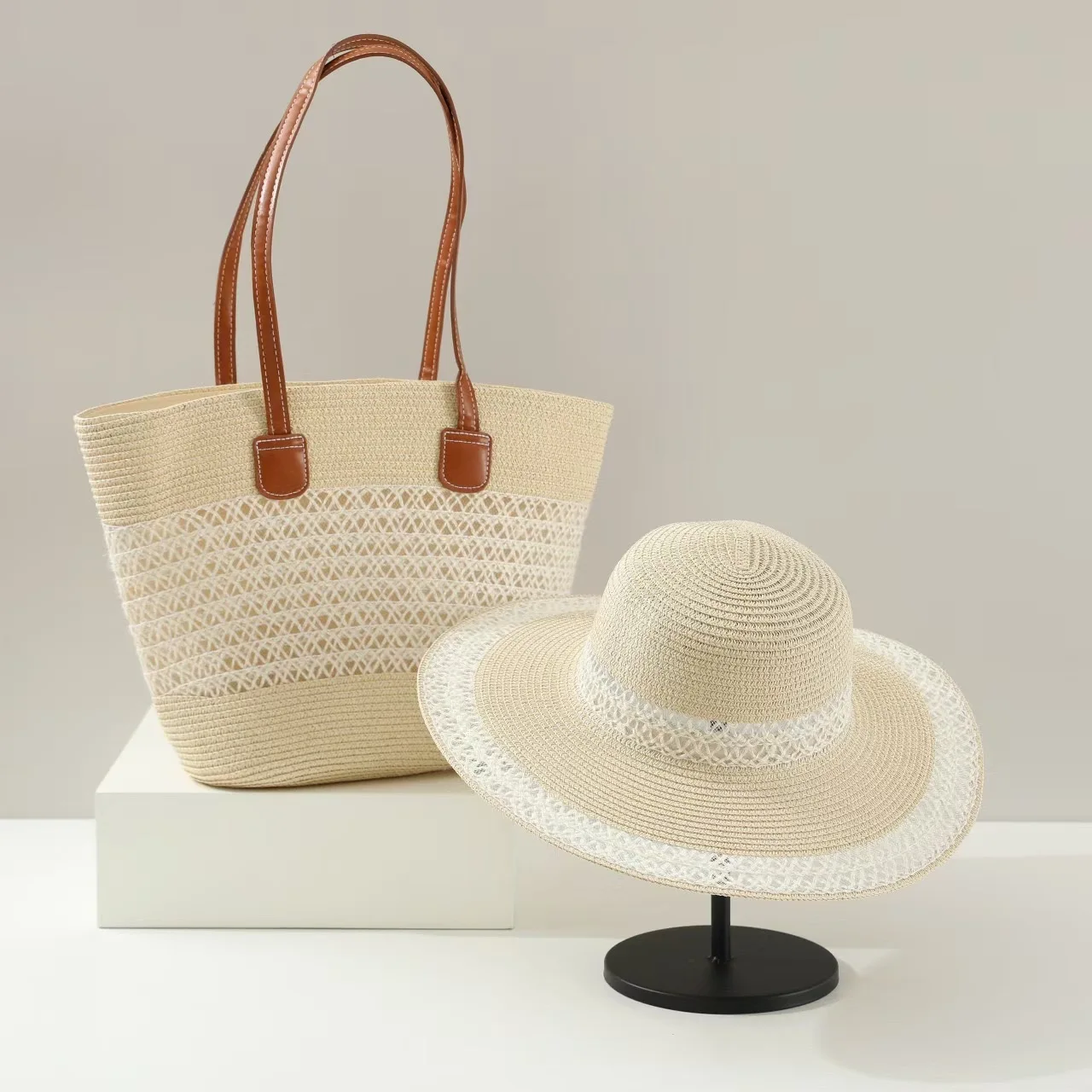 Large Capacity Straw Woven Bag - Bucket Hat Straw avis et prix