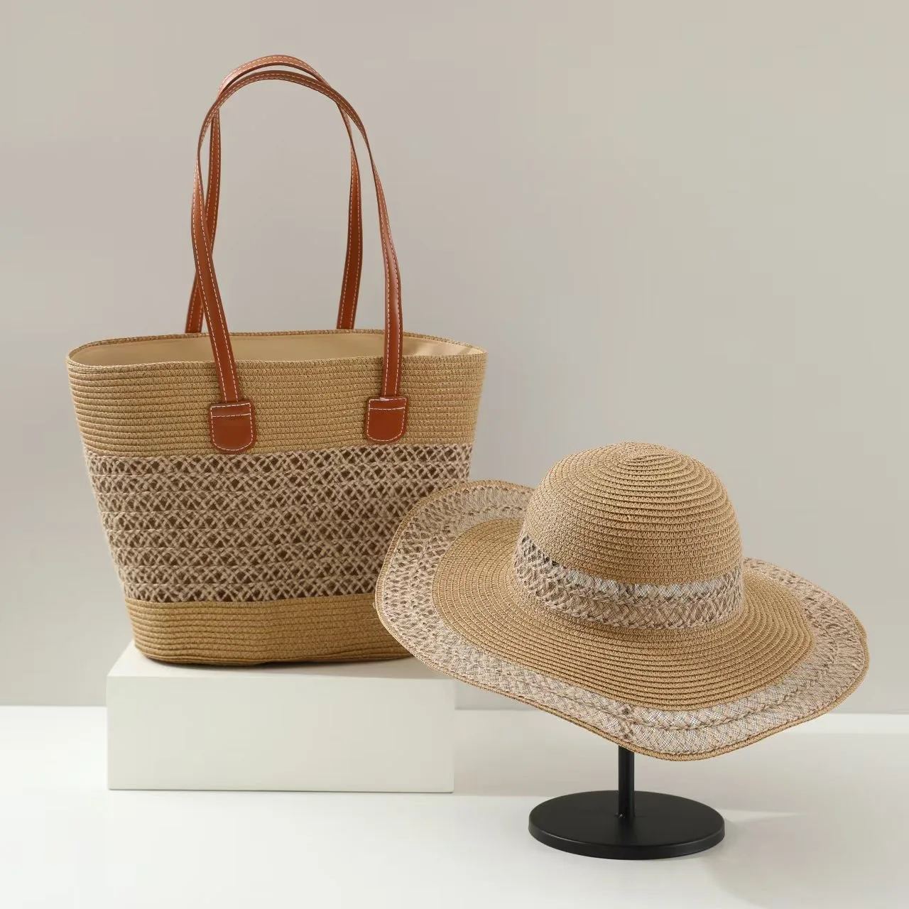 Large Capacity Straw Woven Bag - Bucket Hat Straw avis et prix