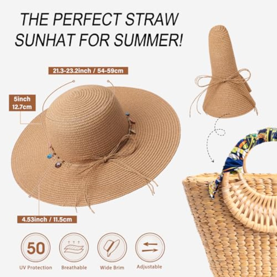 Trifabricy Beach Sun Straw Hat - Packable Hat Nylon avis et prix