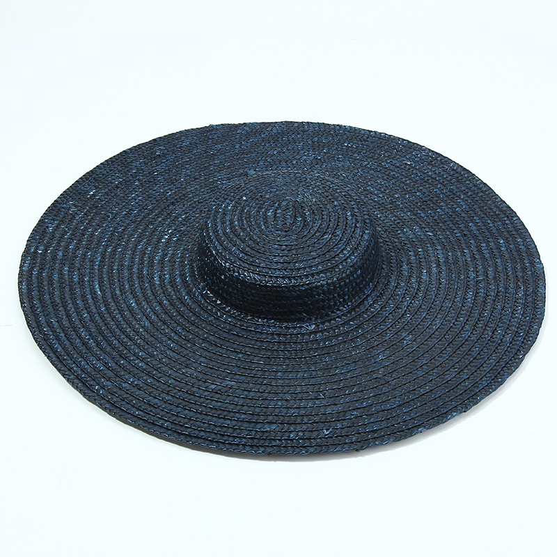15cm Wide Brim Straw Hat Flat  - Bucket Hat Straw avis et prix