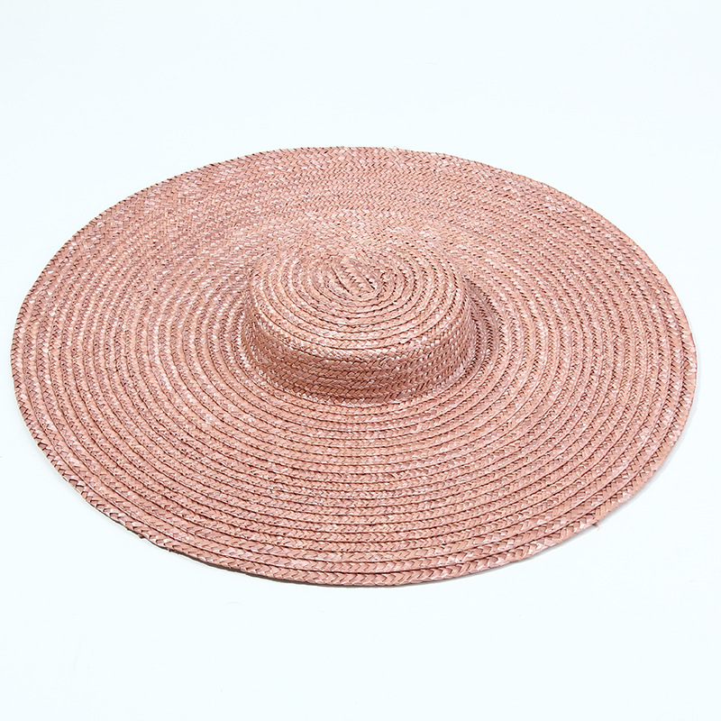 15cm Wide Brim Straw Hat Flat  - Bucket Hat Straw avis et prix