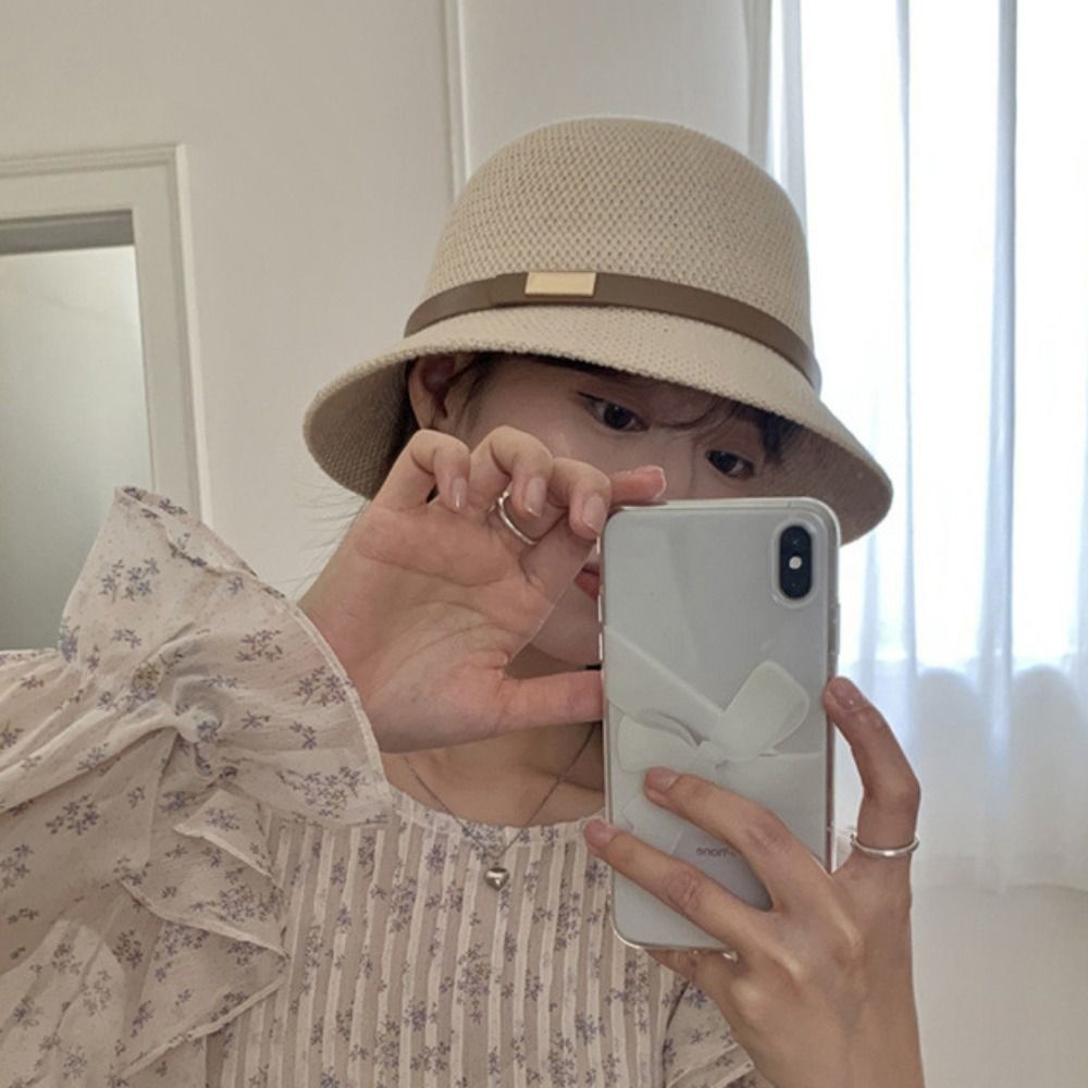 Korean PU Leather Belt Women S - Bucket Hat Straw avis et prix