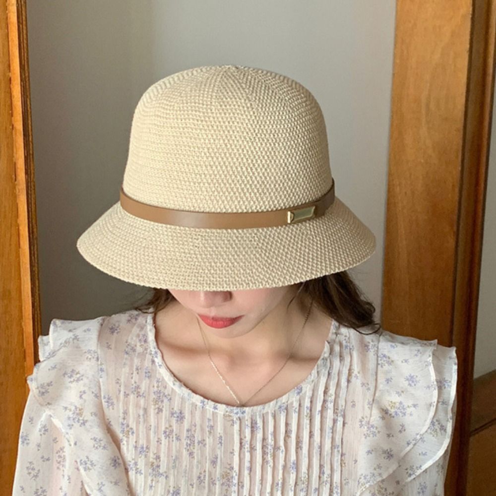 Korean PU Leather Belt Women S - Bucket Hat Straw avis et prix